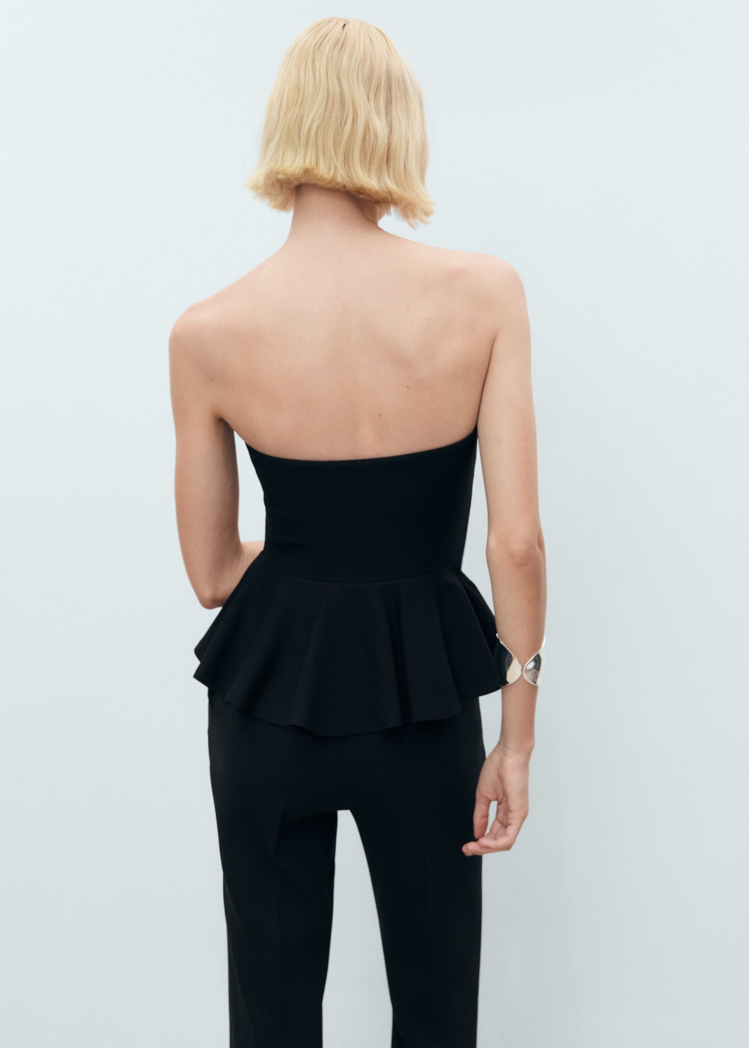 Mango top peplum in Black - R