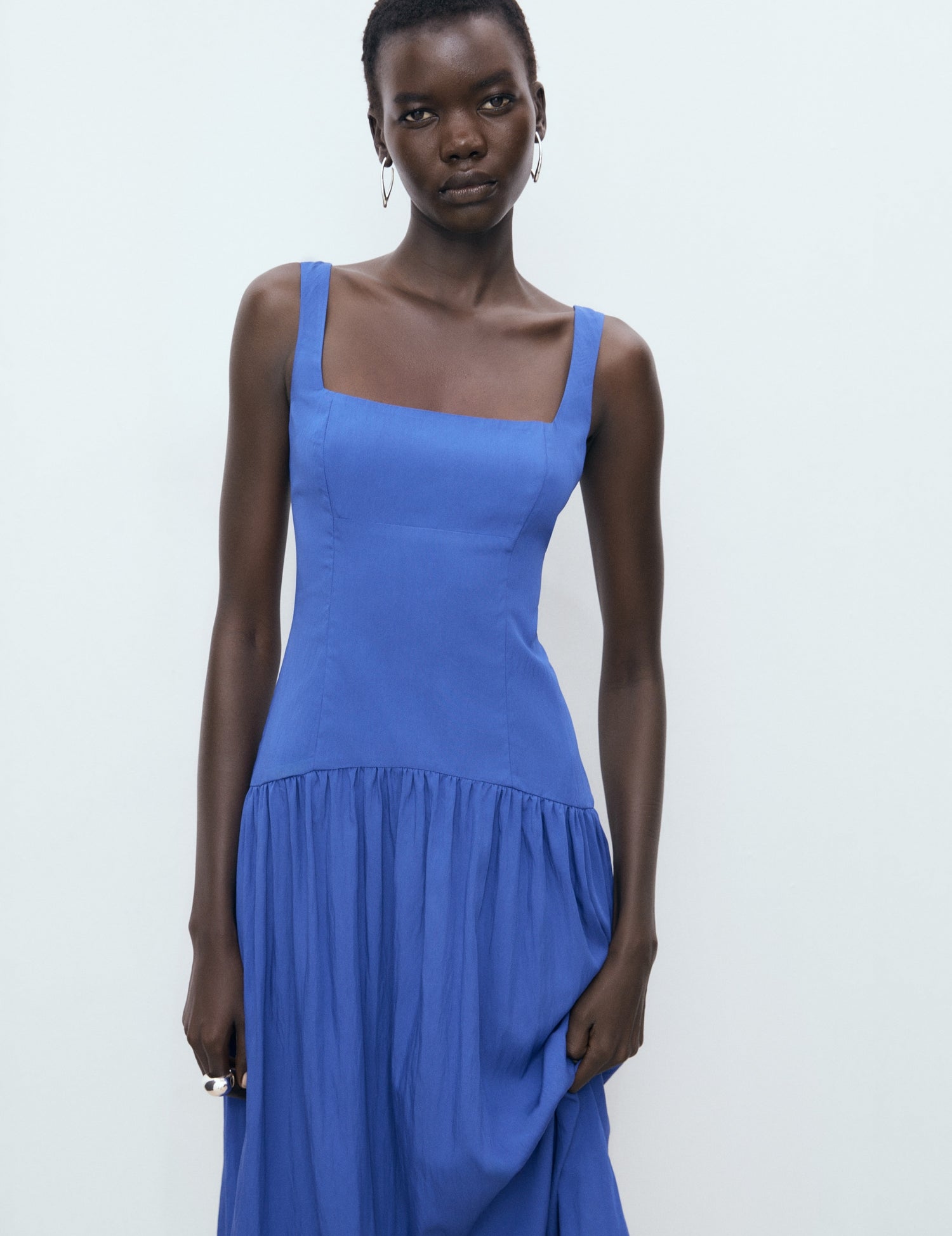 Mango dress pola in Blue