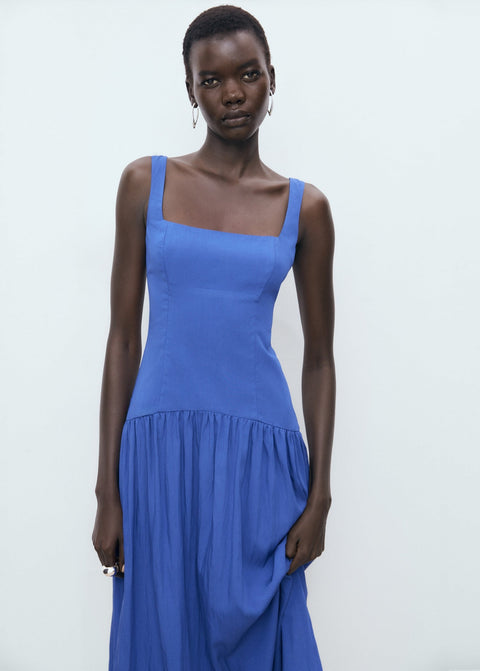 Mango dress pola in blue