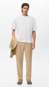 Mango t-shirt single in Off White - 99999999_01