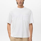 Mango t-shirt single in Off White