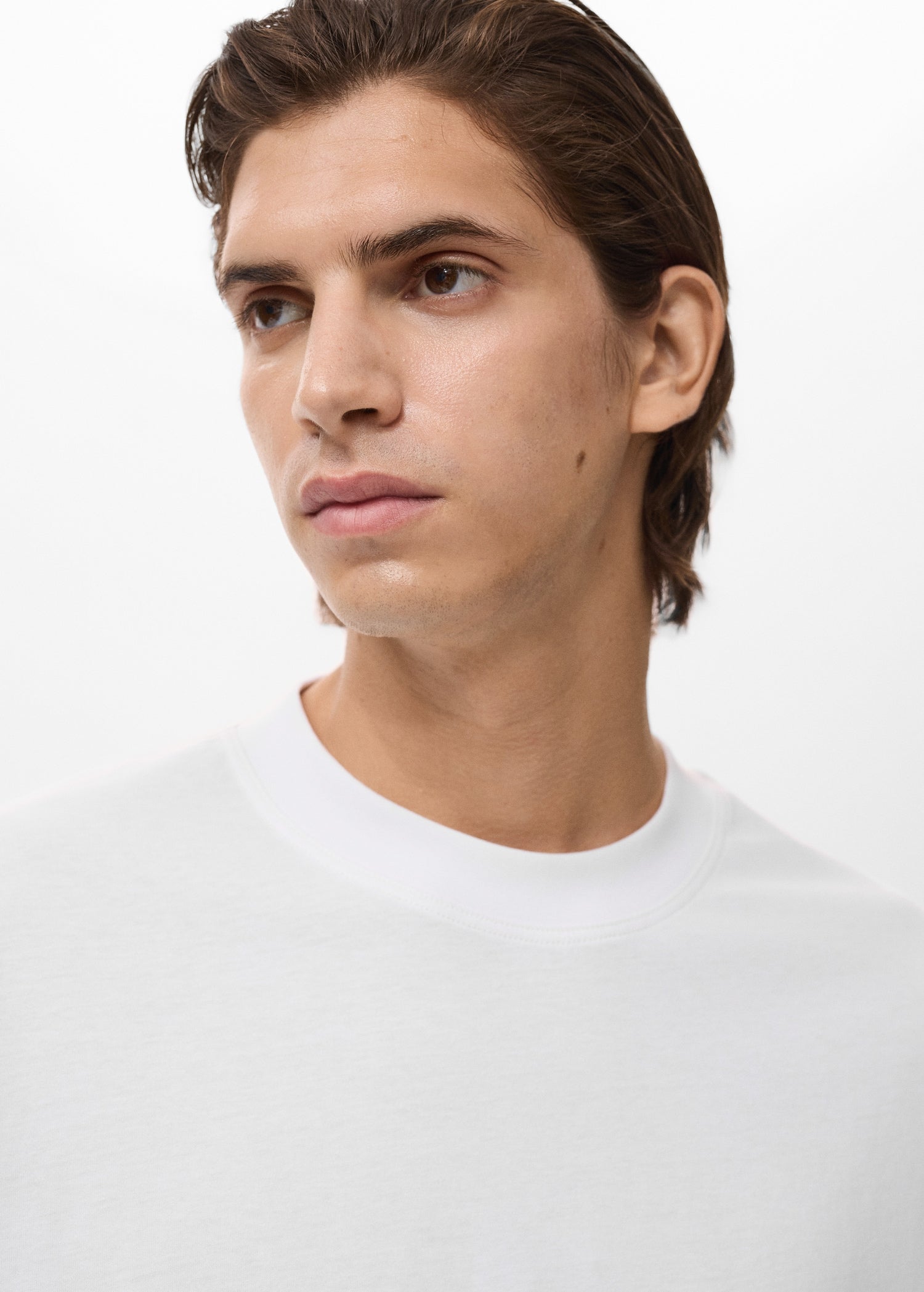 Mango t-shirt single in Off White - D1