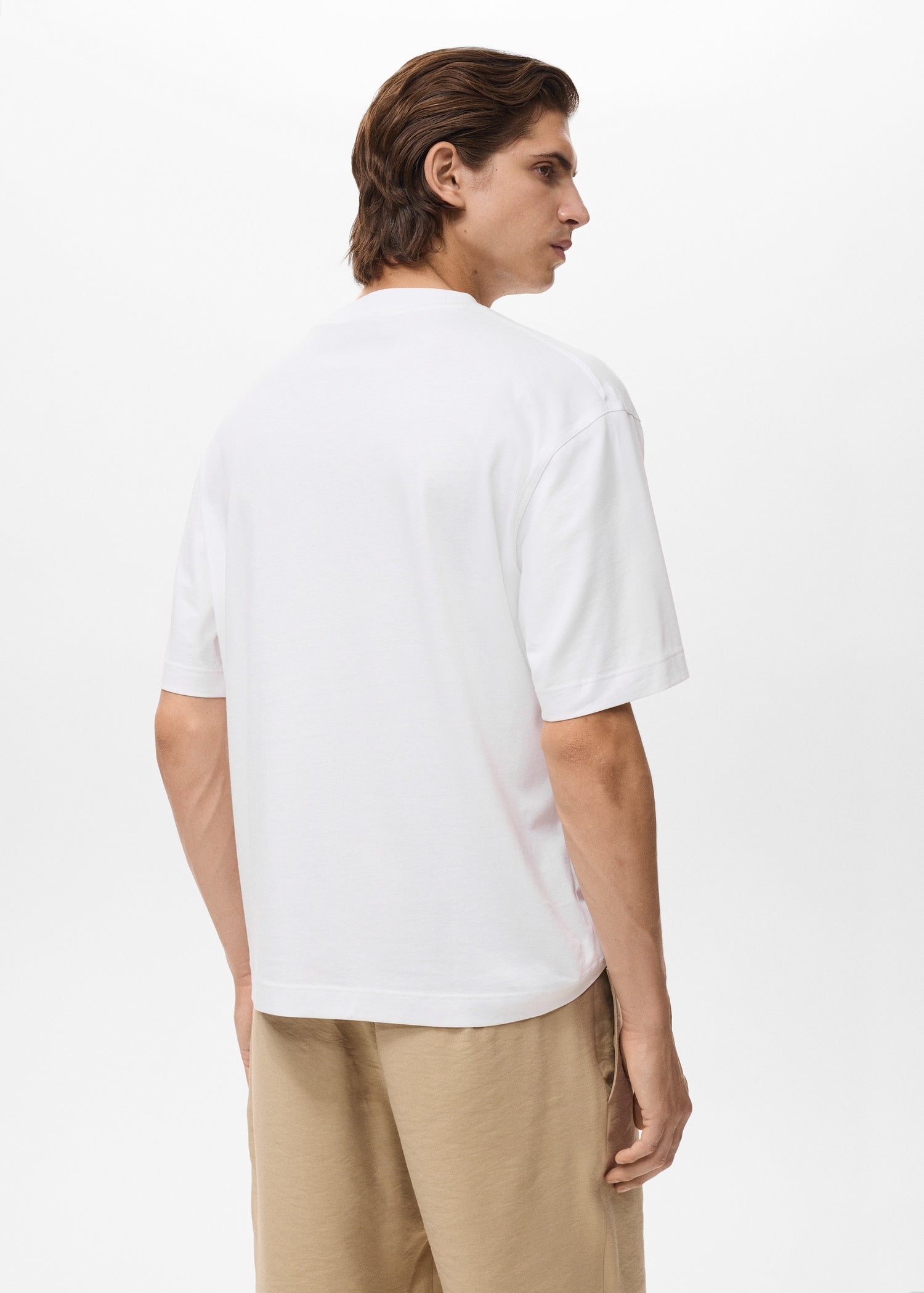 Mango t-shirt single in Off White - R