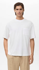 Mango t-shirt single in Off White