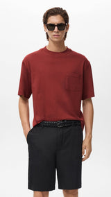 Mango t-shirt single in Cherry