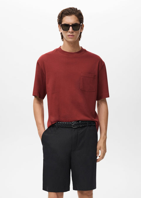Mango t-shirt single in cherry