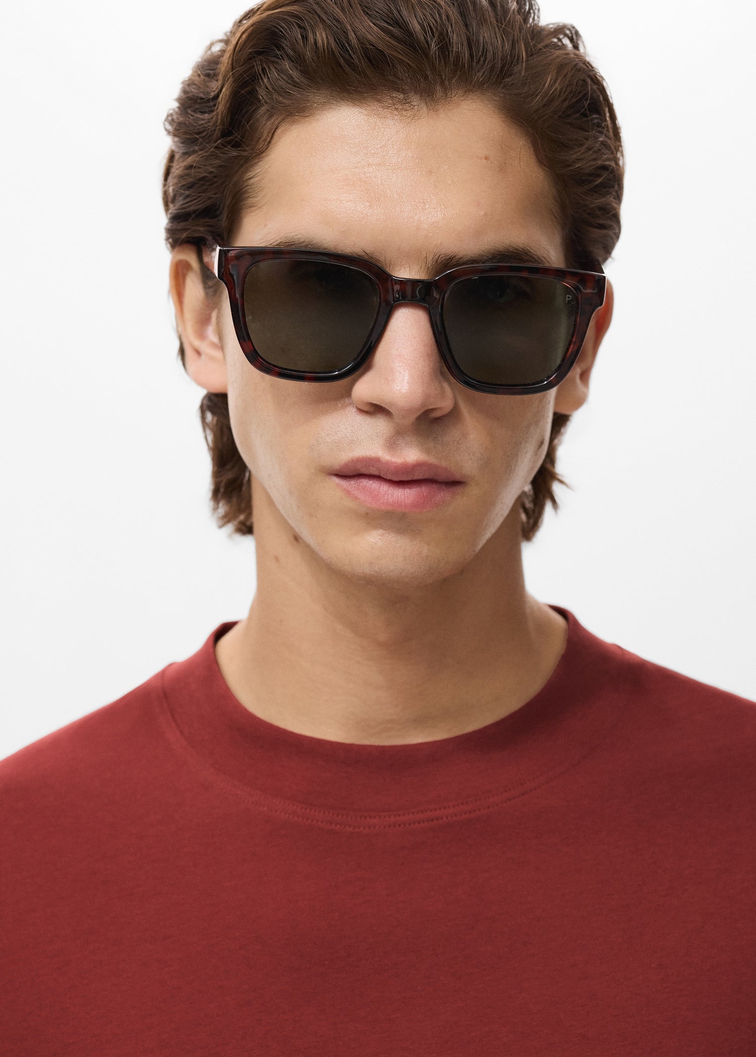 Mango t-shirt single in Cherry - D1