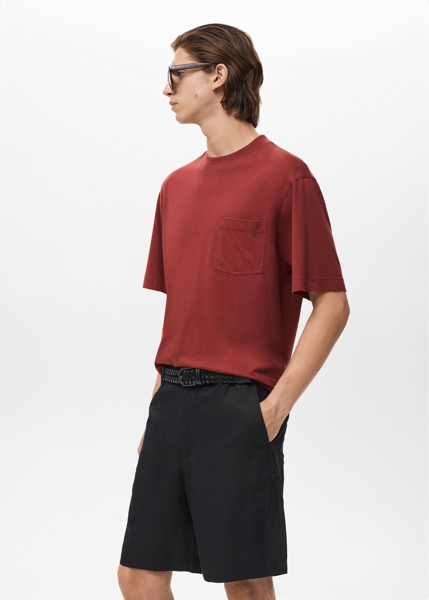 Mango t-shirt single in Cherry - D2