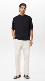 Mango t-shirt single in Black - 99999999_01