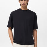 Mango t-shirt single in Black