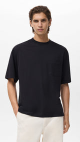 Mango t-shirt single in Black