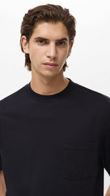Mango t-shirt single in Black - D1
