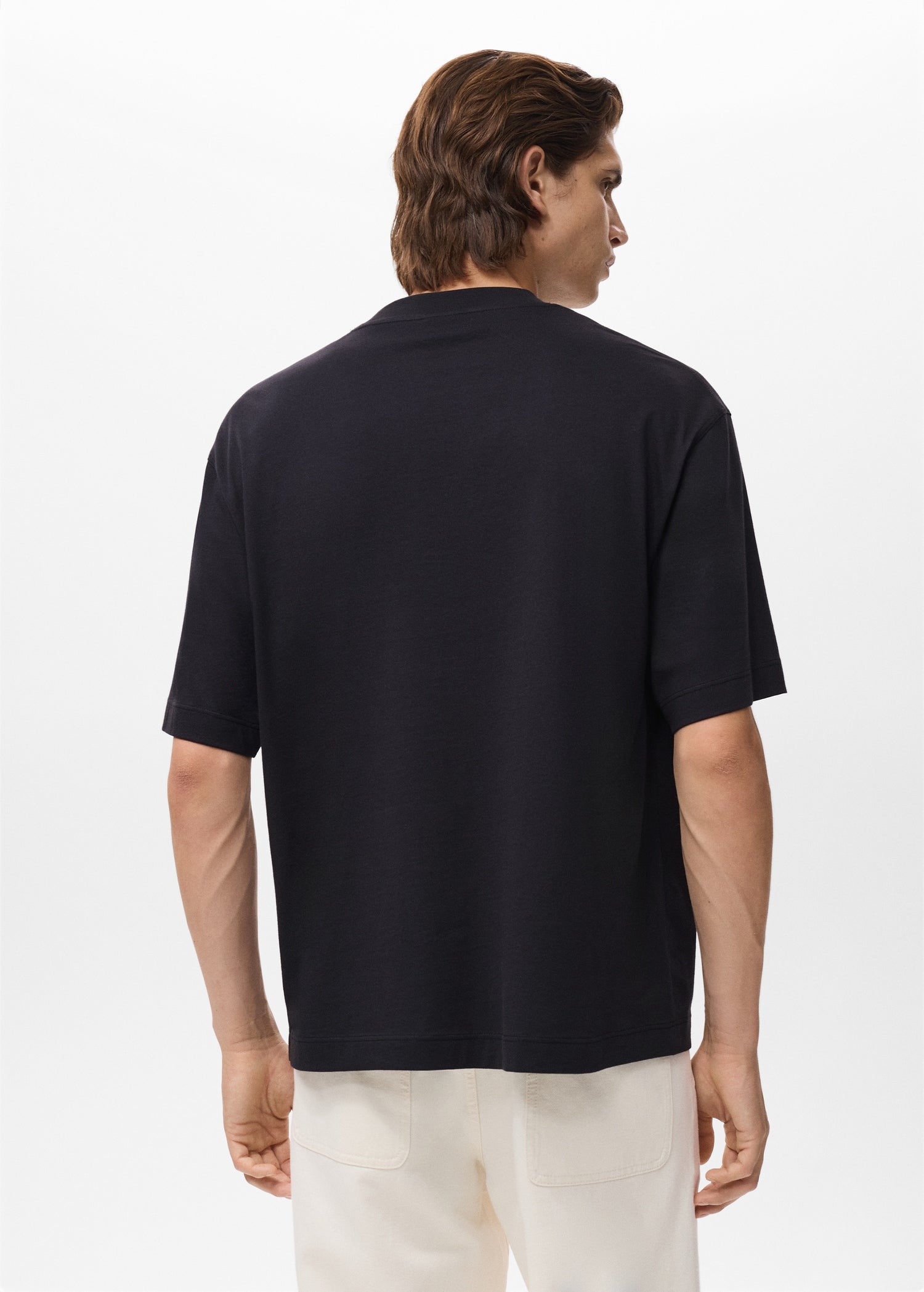 Mango t-shirt single in Black - R