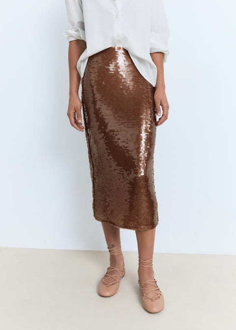 Mango skirt brown in brown