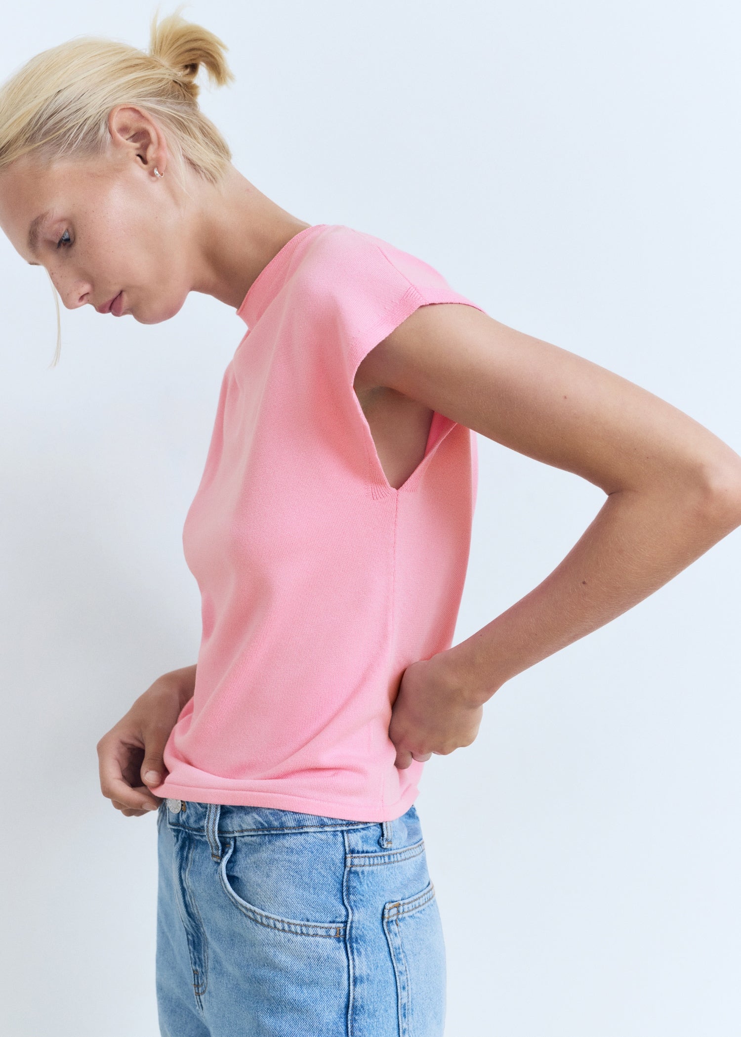 Mango sweater camin in Pastel Pink