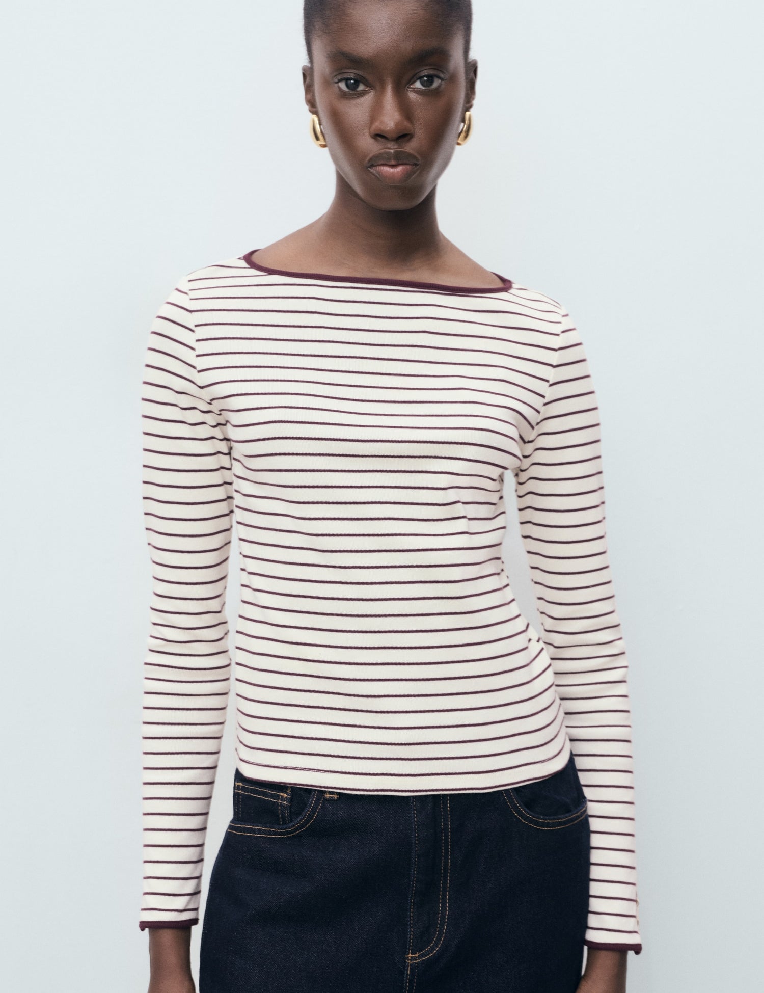 Mango t-shirt porta in Burgundy