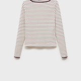 Mango t-shirt porta in Burgundy - B