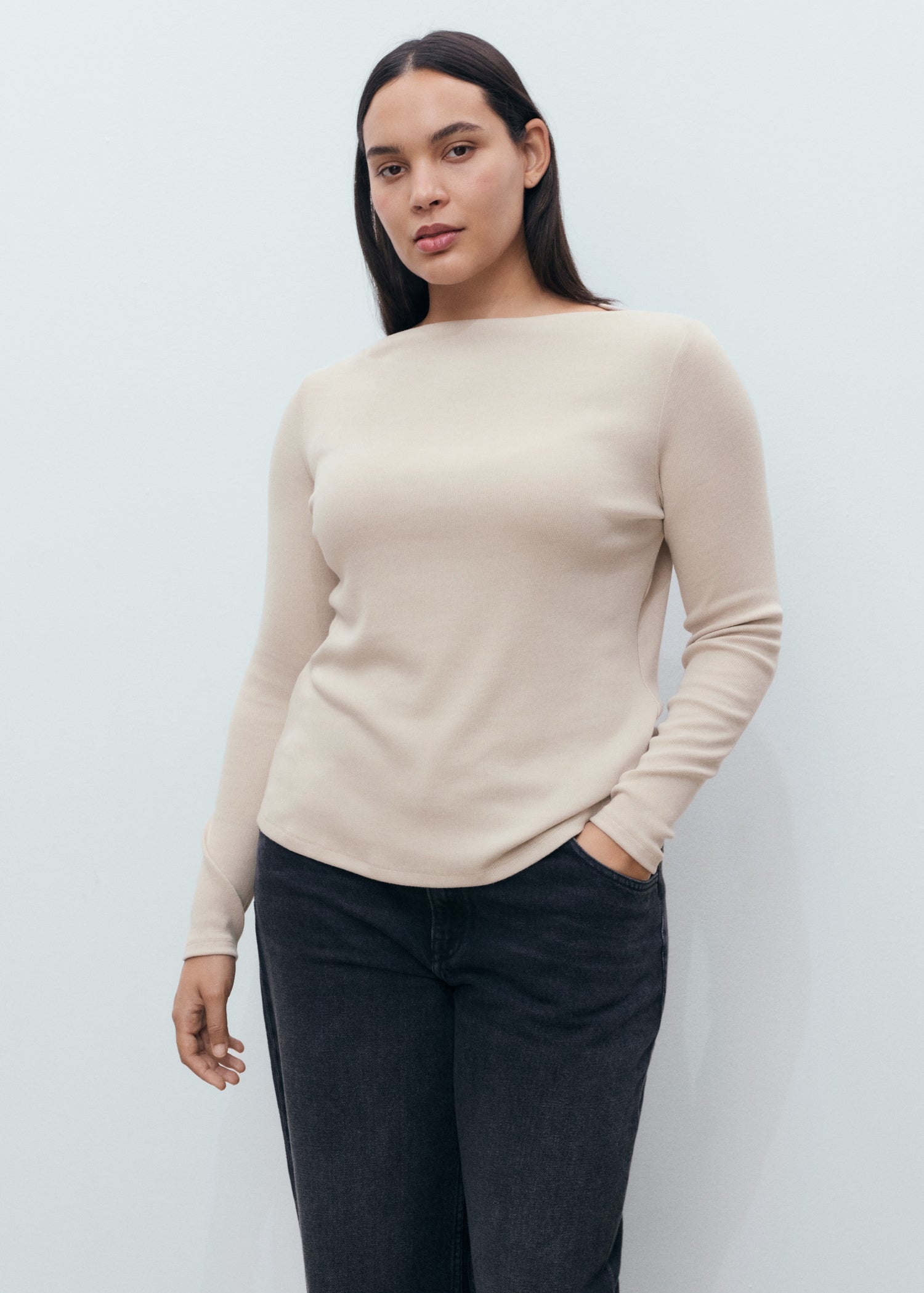 Mango t-shirt lilobar in Sand - D5