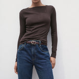 Mango t-shirt lilobar in Chocolate