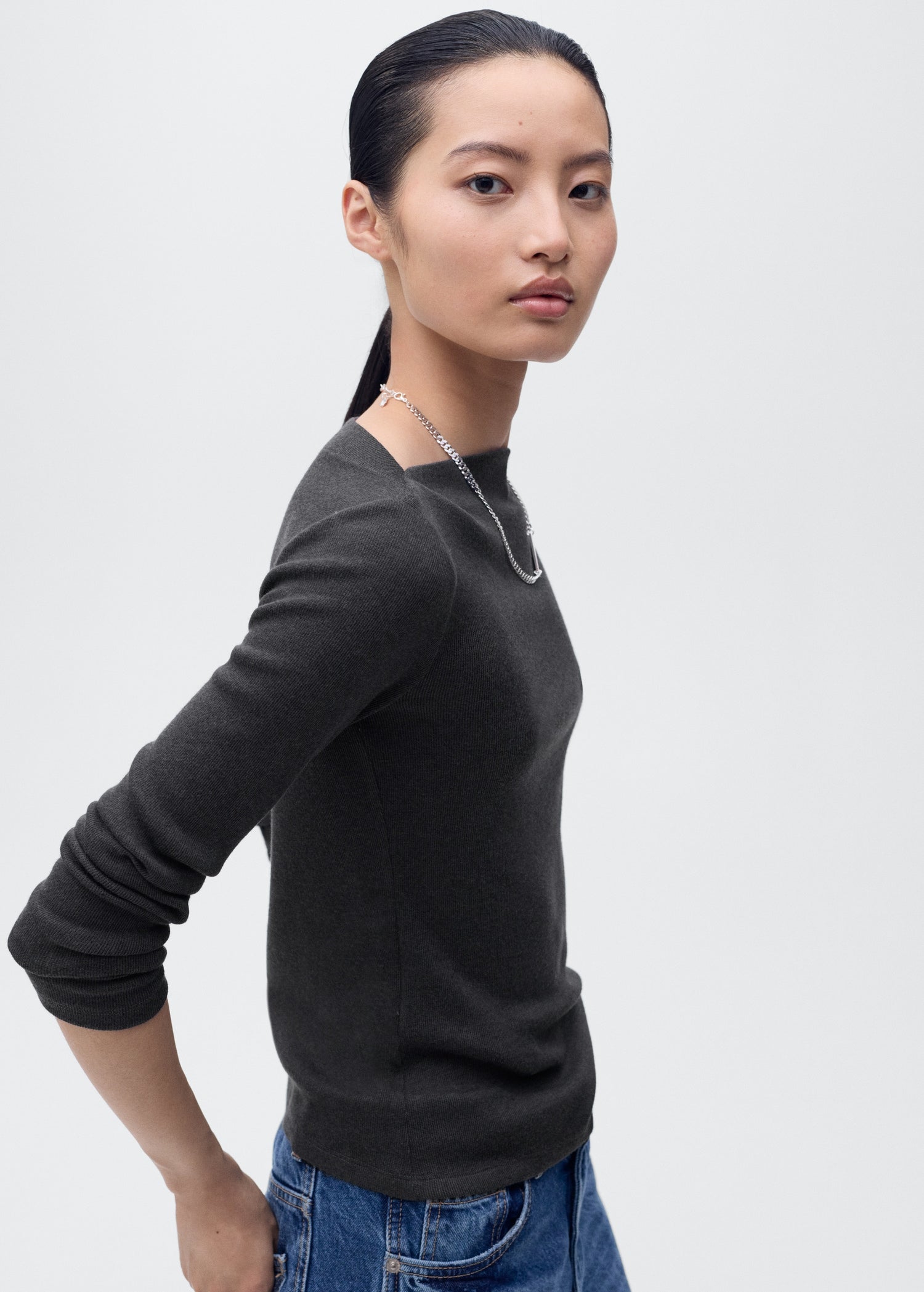 Mango t-shirt lilobar in Anthracite