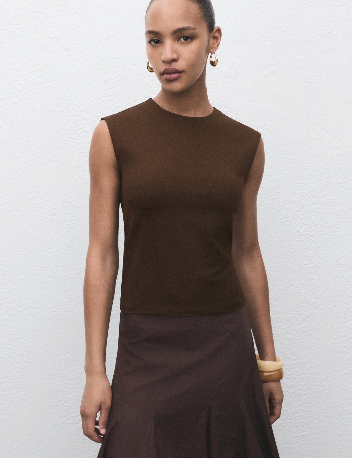 Mango t-shirt gala in Brown