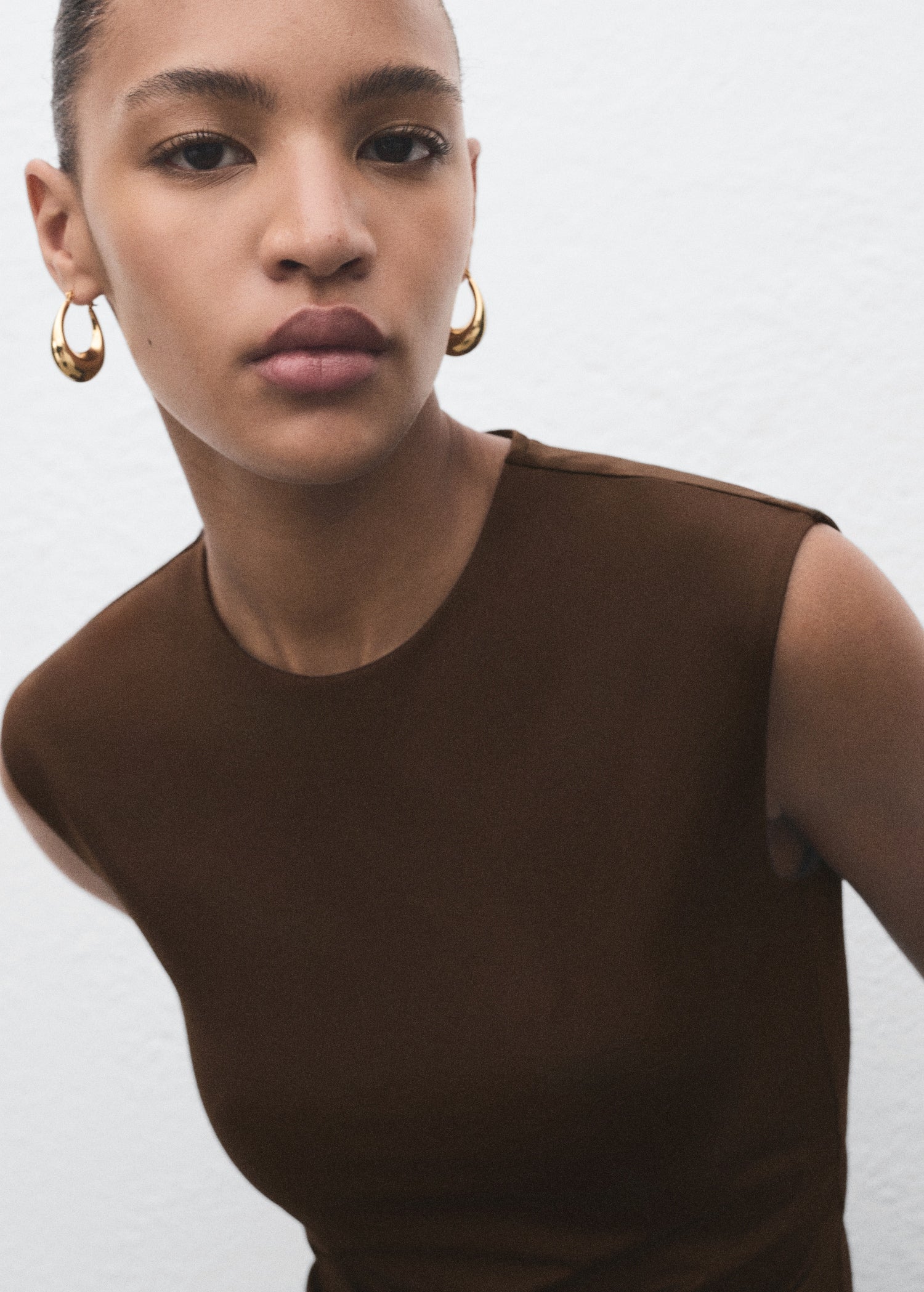 Mango t-shirt gala in Brown - D1