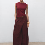 Mango t-shirt gala in Burgundy - 99999999_01