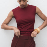 Mango t-shirt gala in Burgundy