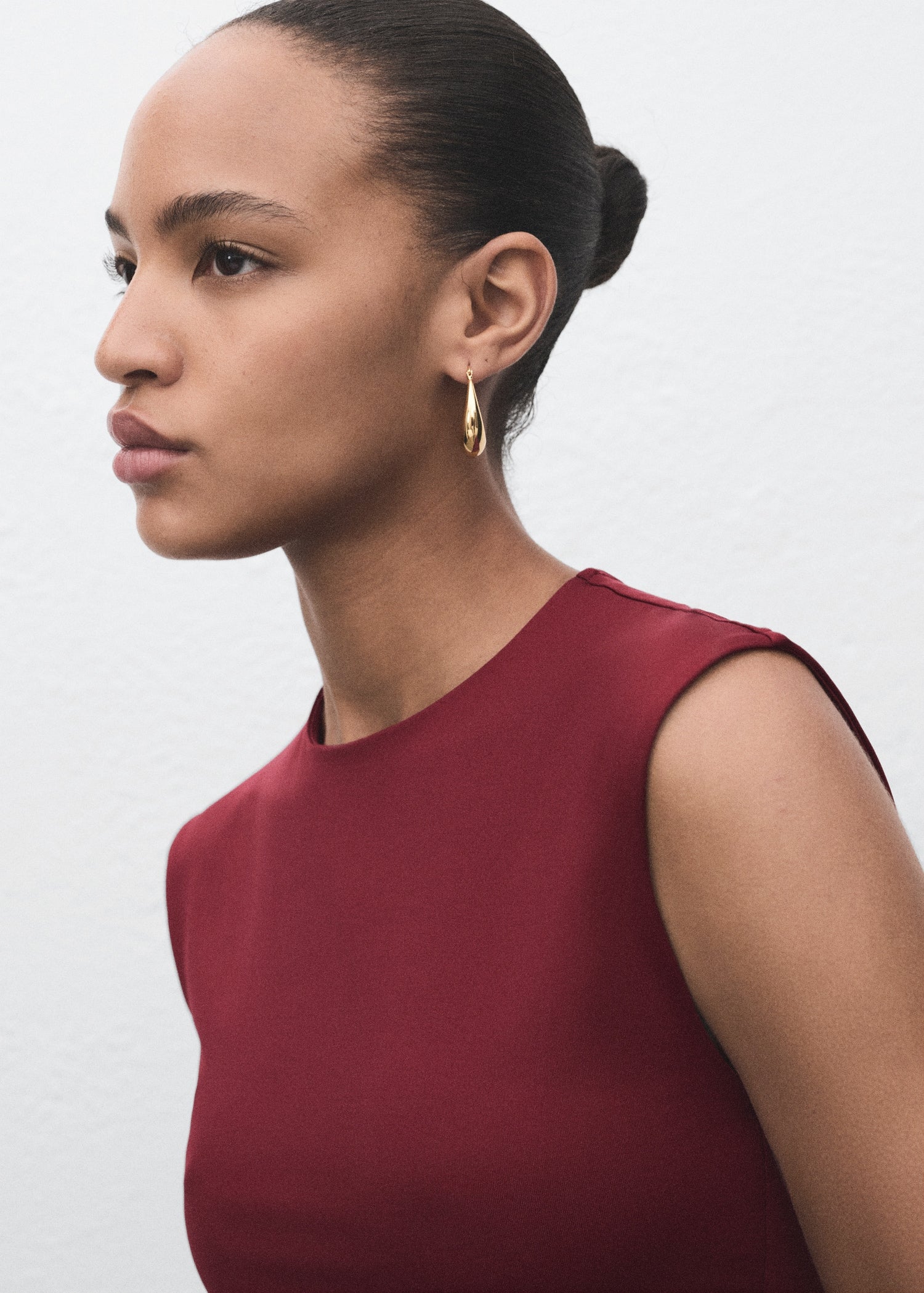 Mango t-shirt gala in Burgundy - D1