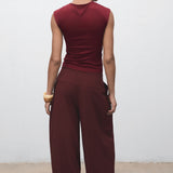 Mango t-shirt gala in Burgundy - R