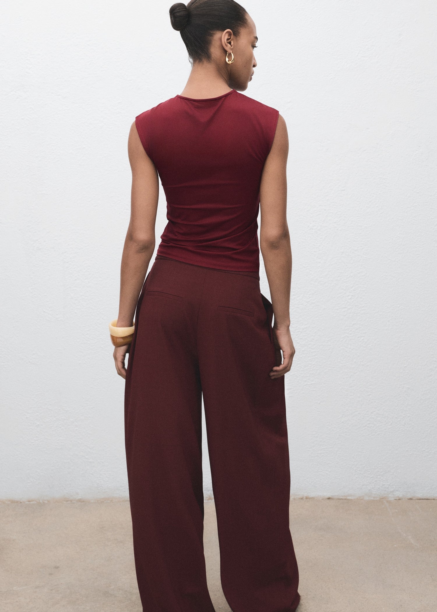 Mango t-shirt gala in Burgundy - R