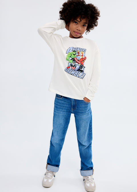 Mango t-shirt avemarve in off white