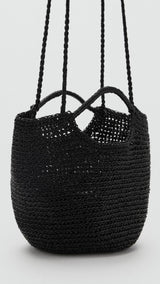 Mango crossbody bag platino in Black