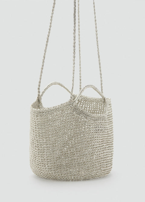 Mango crossbody bag platino in silver