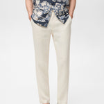 Mango trousers oyster in Off White