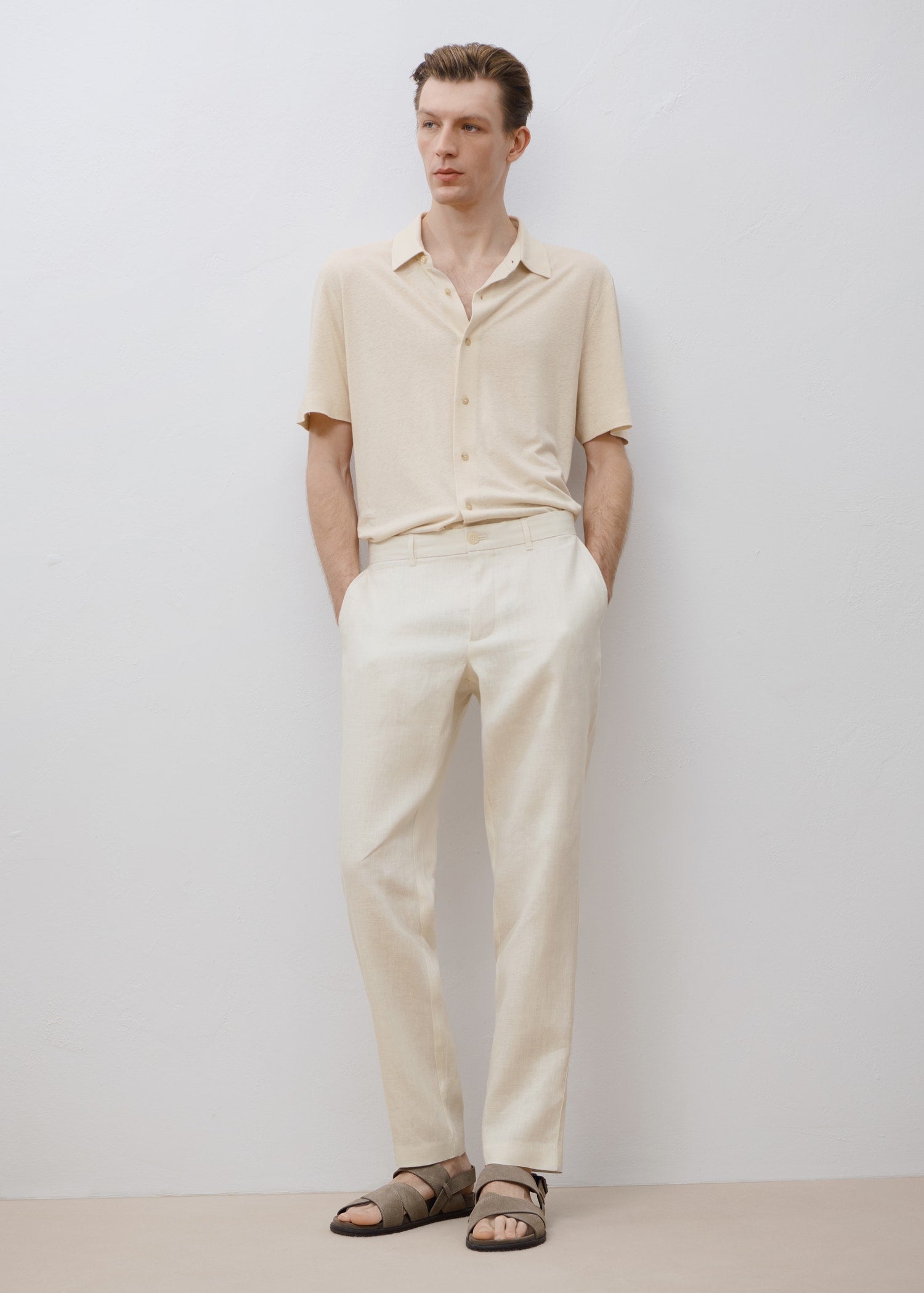 Mango trousers oyster in Off White - D5