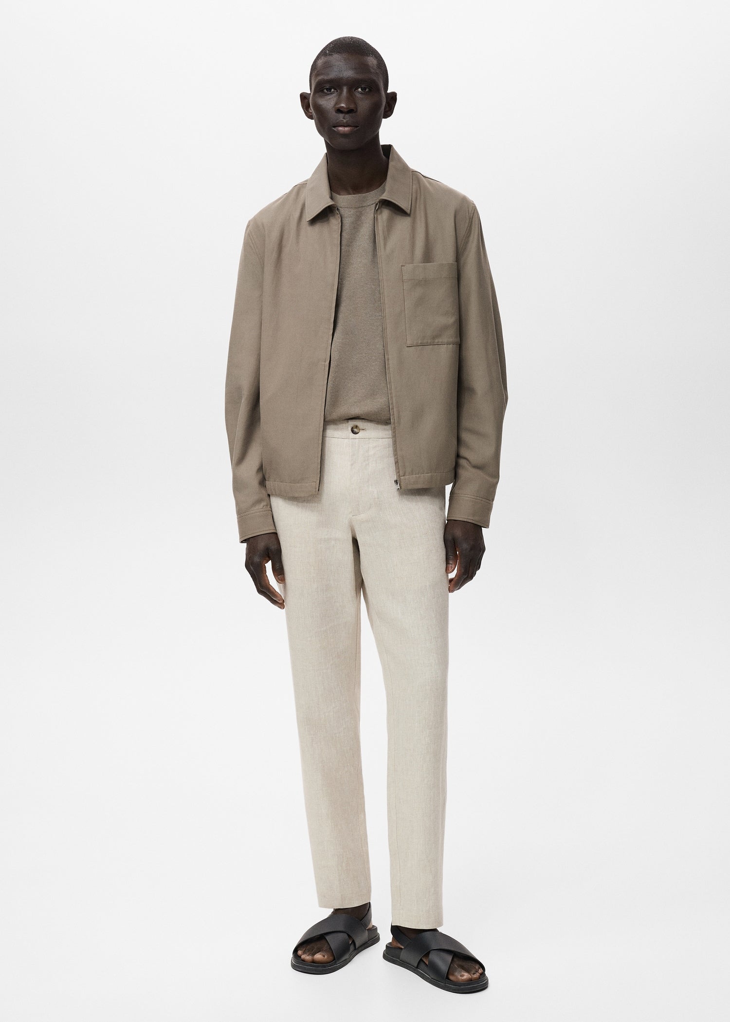 Mango trousers oyster in Raw - 99999999_01