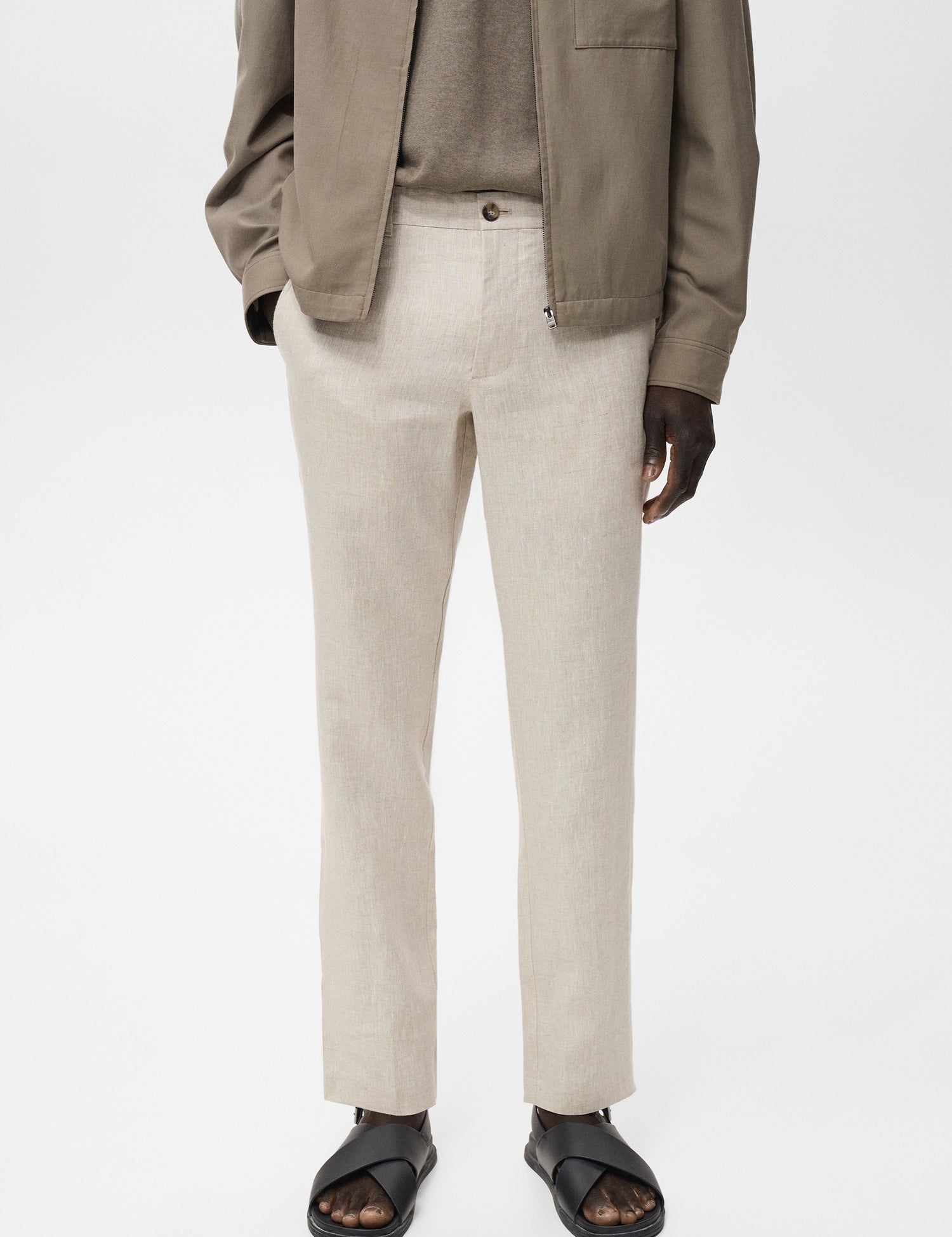 Mango trousers oyster in Raw