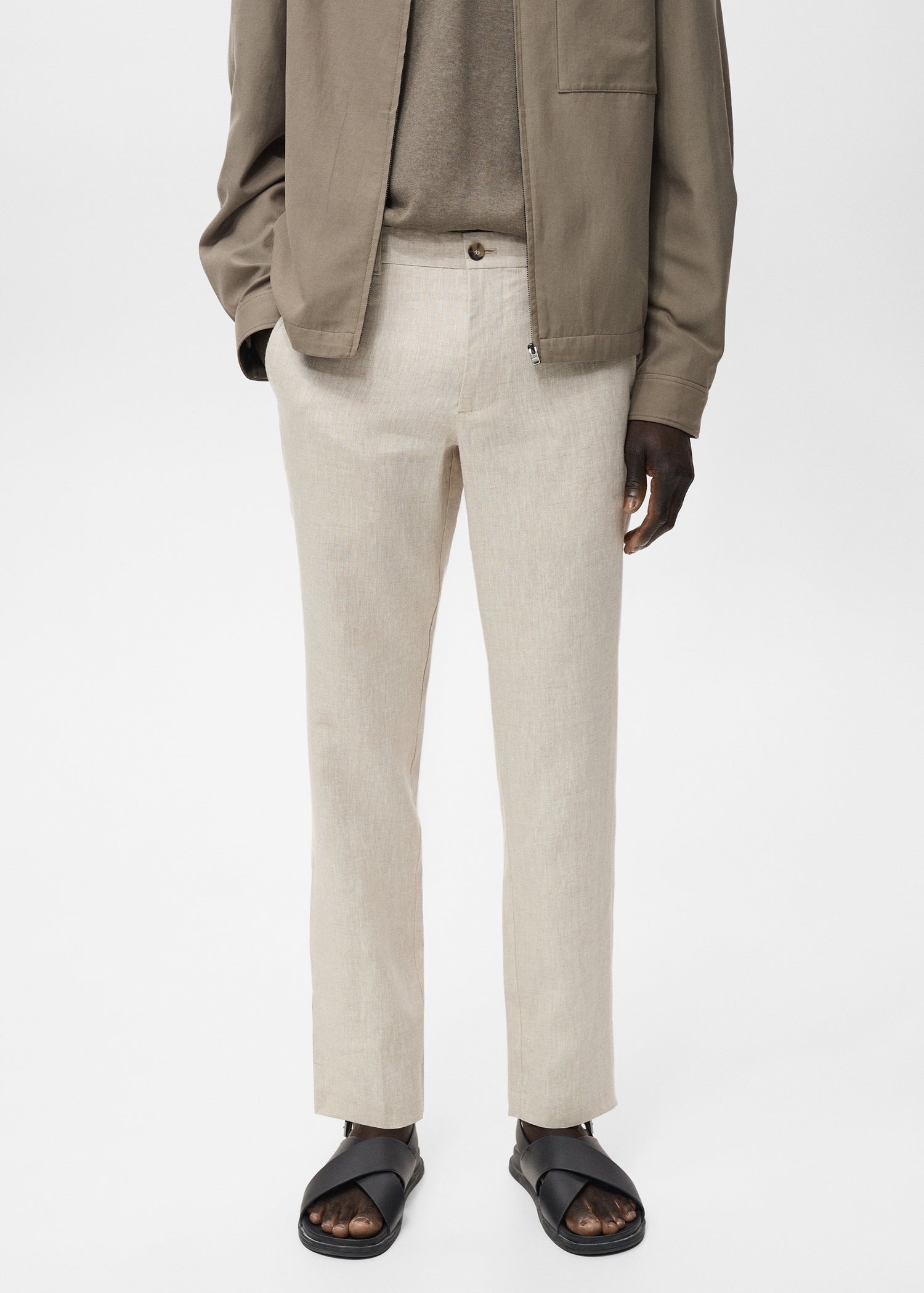 Mango trousers oyster in Raw
