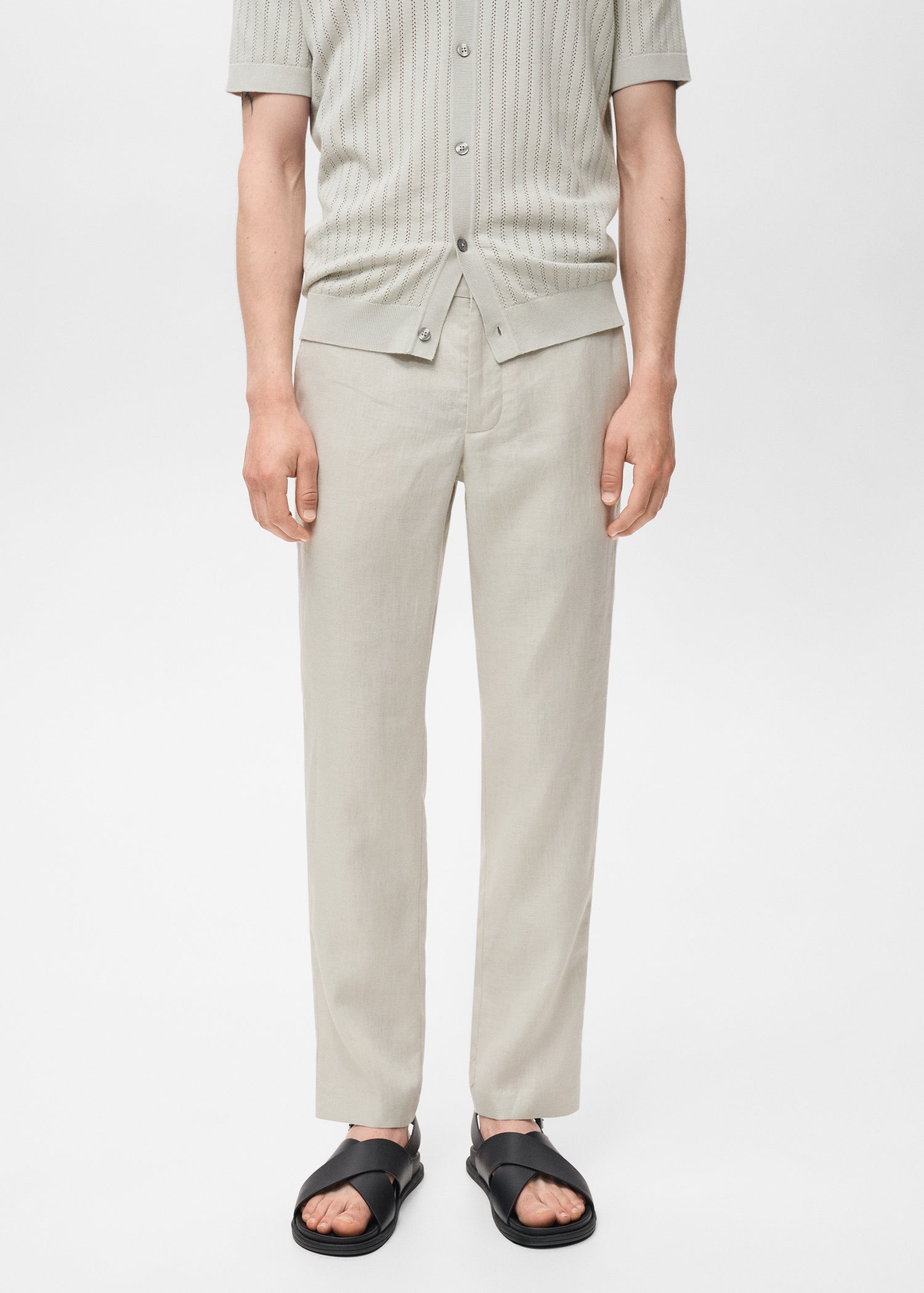 Mango trousers oyster in Sand