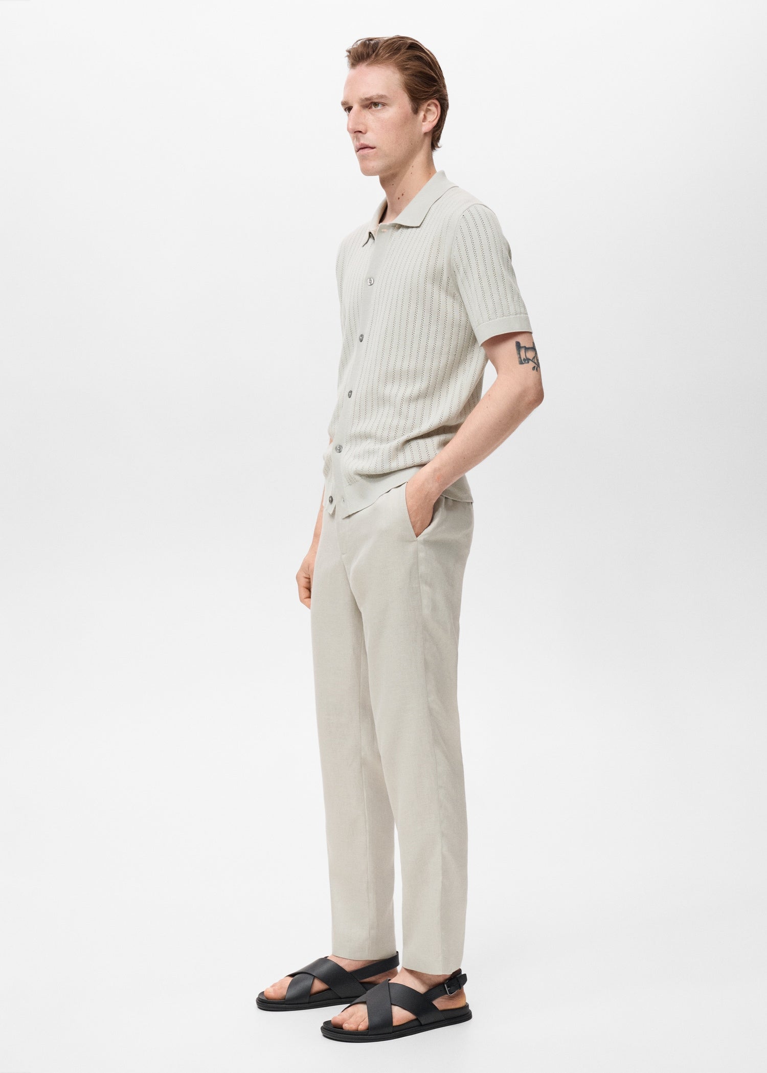 Mango trousers oyster in Sand - D2
