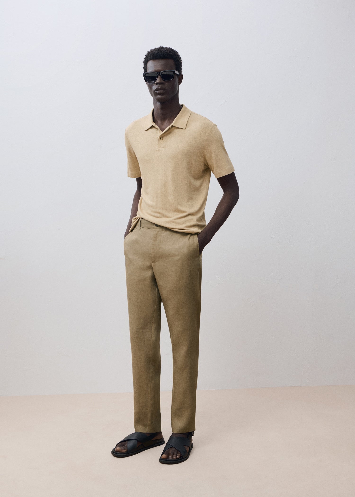 Mango trousers oyster in Khaki - D5