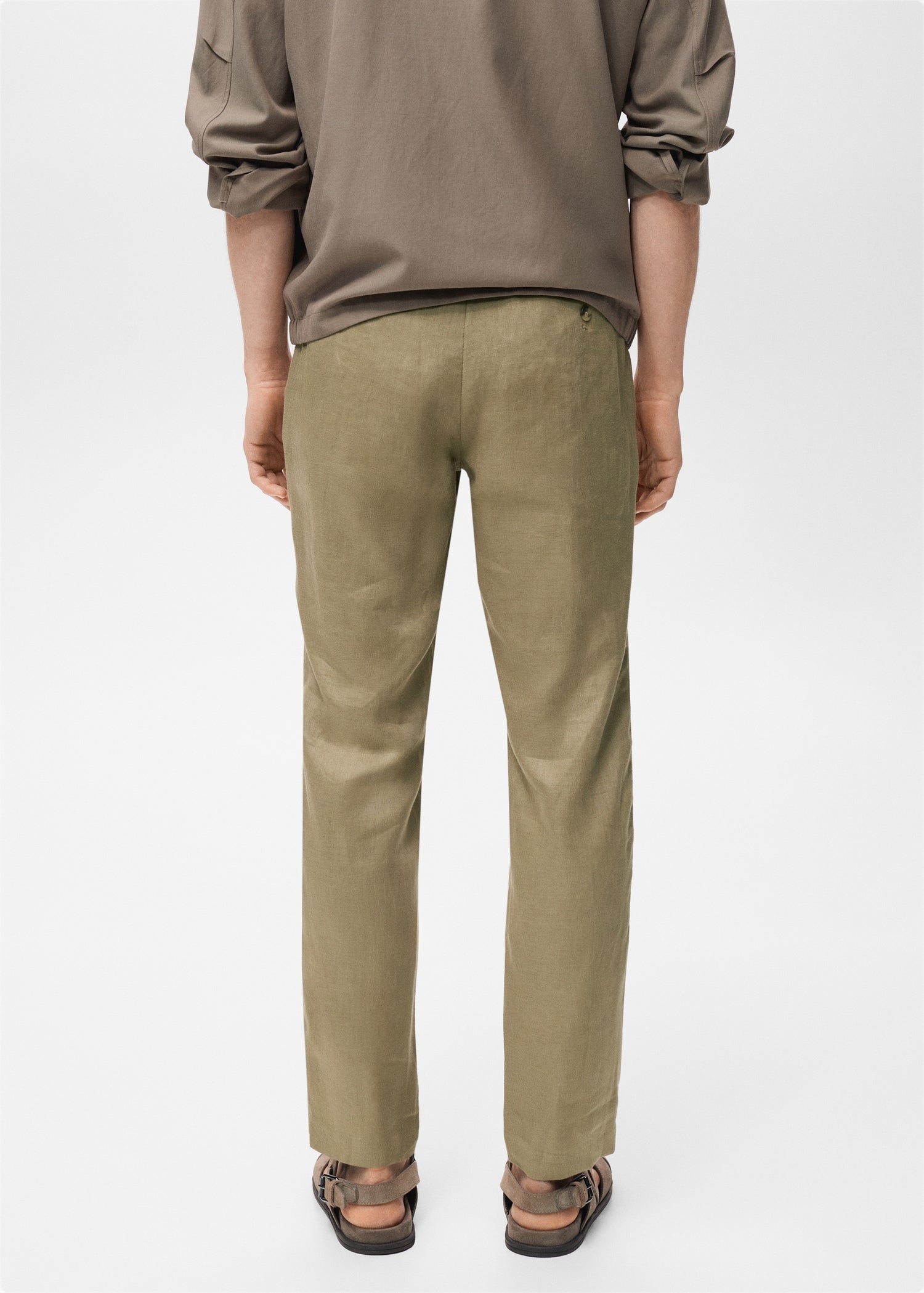 Mango trousers oyster in Khaki - R