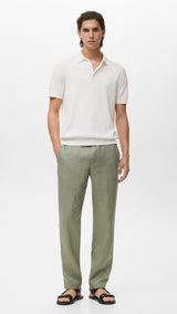 Mango trousers oyster in Green - 99999999_01