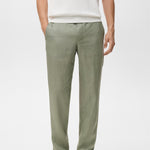 Mango trousers oyster in Green