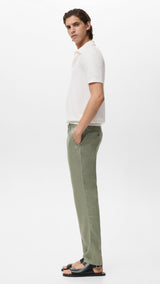 Mango trousers oyster in Green - D2