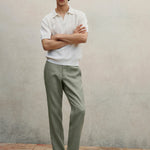 Mango trousers oyster in Green - D5