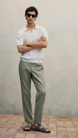 Mango trousers oyster in Green - D5