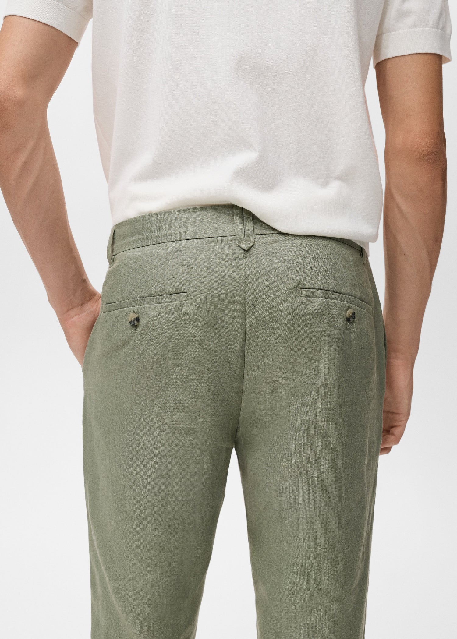Mango trousers oyster in Green - D6