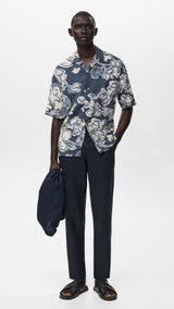 Mango trousers oyster in Navy Blue - 99999999_01